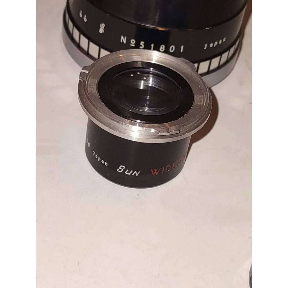 Sun Aux Wide Angle Lens & Viewfinder Set Model 66 Japan Vintage & Leather Case